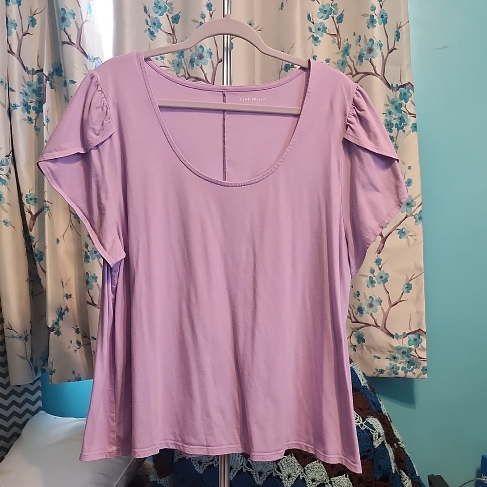 Lane Bryant Lavender Tulip Sleeve Top